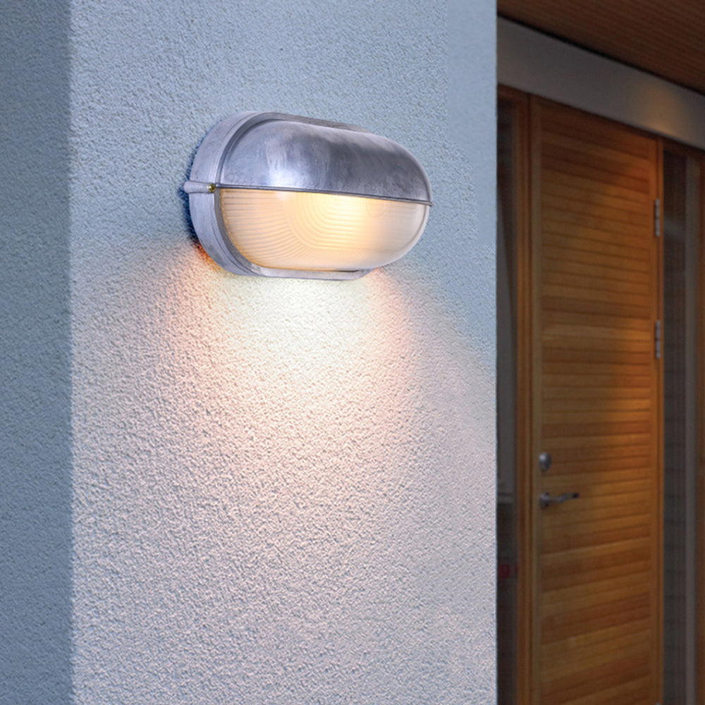 Contemporary Cylindrical Weatherproof Exterior Sconce – Hardwired Metal & Glass in Gold or Silver Finish – IP65 Rated for Patio, Deck & | Thomler