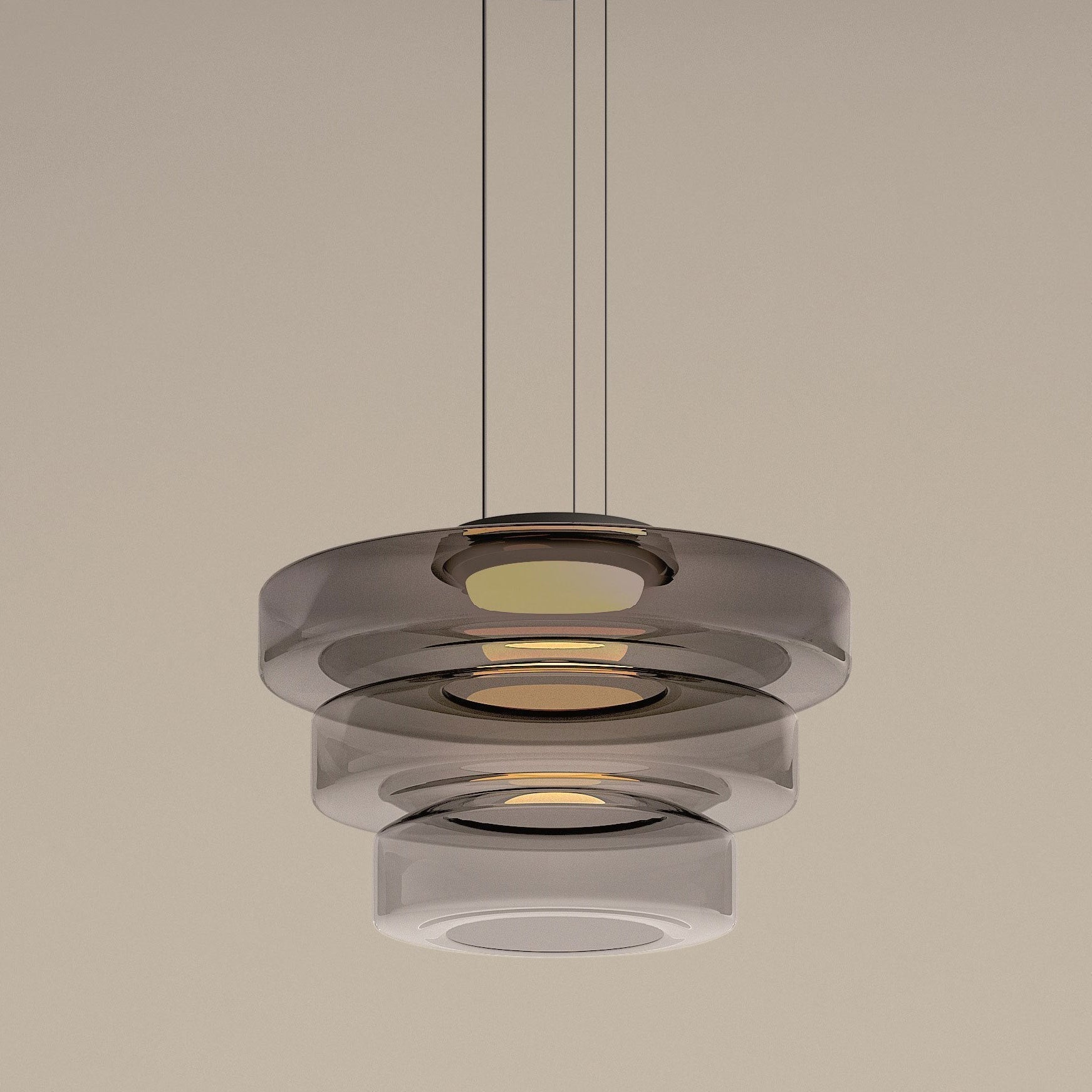 Multi-Tier Glass Pendant Light with Adjustable Cable for Kitchen & Dining Room | Modern LED Ceiling Fixture | Thomler