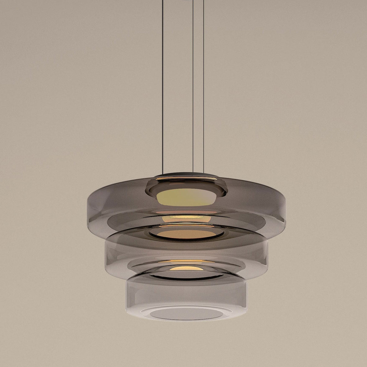 Multi-Tier Glass Pendant Light with Adjustable Cable for Kitchen & Dining Room | Modern LED Ceiling Fixture | Thomler