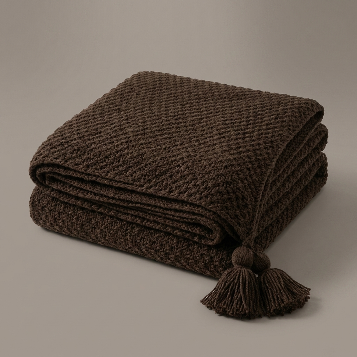 Oversized Cable-Knit Throw with Fringe Detail – Soft Textured Blanket for Beds and Couches | Thomler