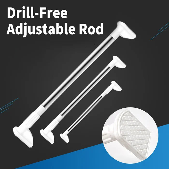 Adjustable Tension Rod Stainless Steel No-Drill 28-47 Inch Expandable Spring-Loaded Shower Curtain Closet Pole | Thomler