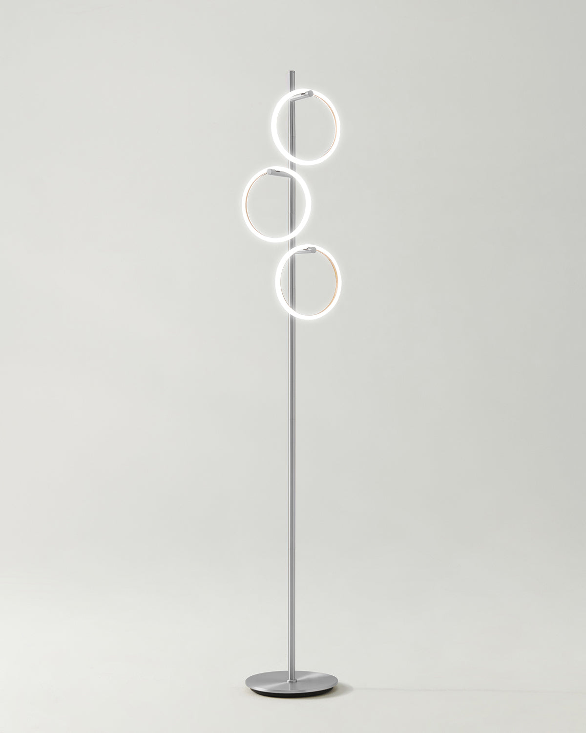 Vloerlamp Ring LED Dimbaar Goud Metaal 3 Lichtkringen Modern | Sansoti