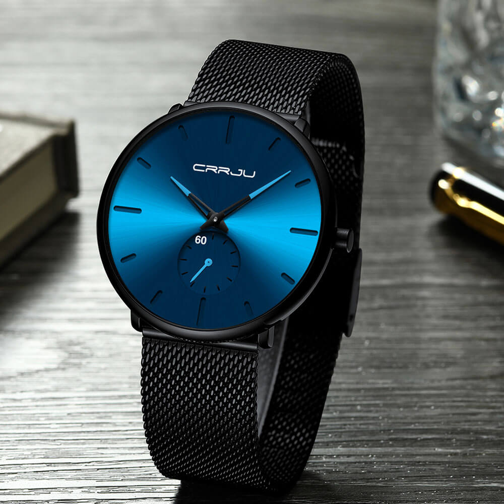 Men's Minimalist Quartz Wristwatch with Hardlex Crystal & Water Resistance for Business Casual Everyday Wear | Thomler