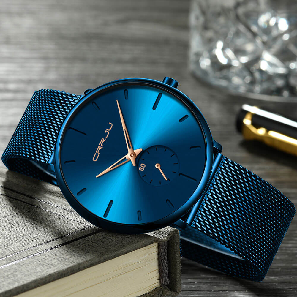 Men's Minimalist Quartz Wristwatch with Hardlex Crystal & Water Resistance for Business Casual Everyday Wear | Thomler