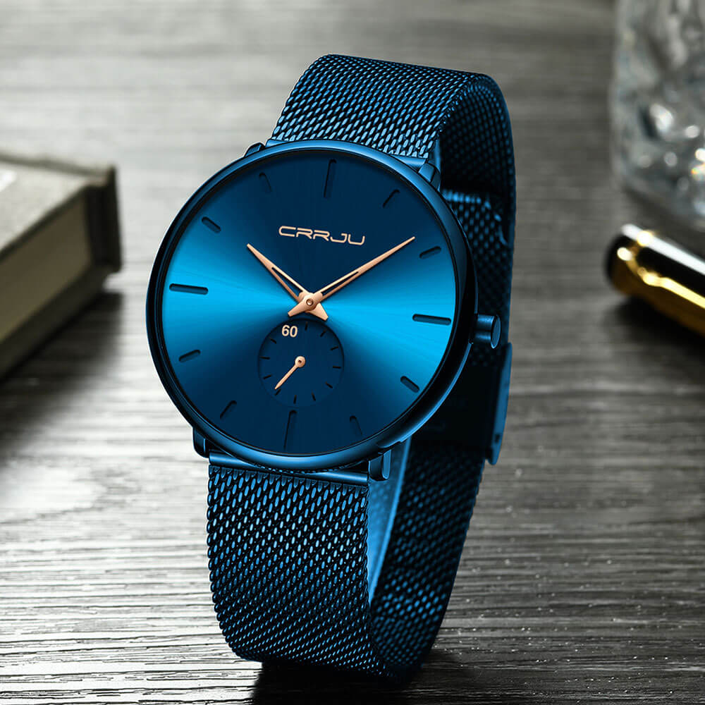 Men's Minimalist Quartz Wristwatch with Hardlex Crystal & Water Resistance for Business Casual Everyday Wear | Thomler