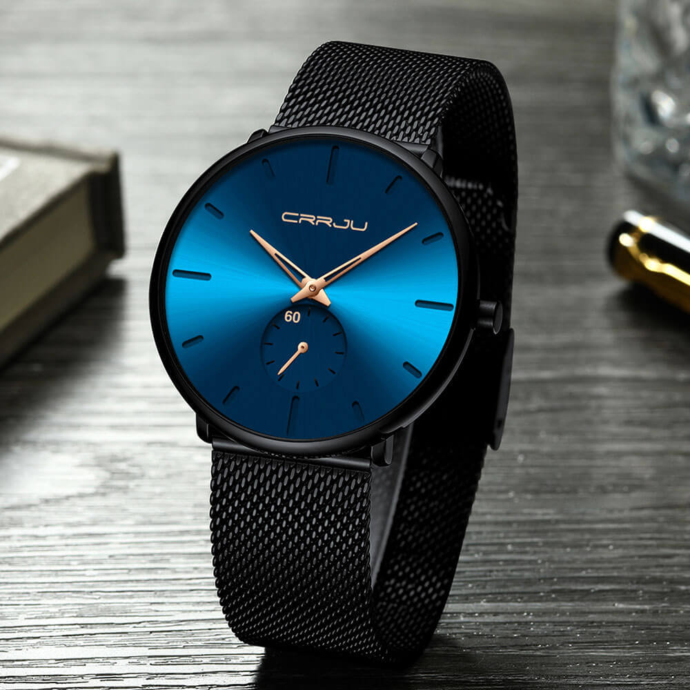 Men's Minimalist Quartz Wristwatch with Hardlex Crystal & Water Resistance for Business Casual Everyday Wear | Thomler