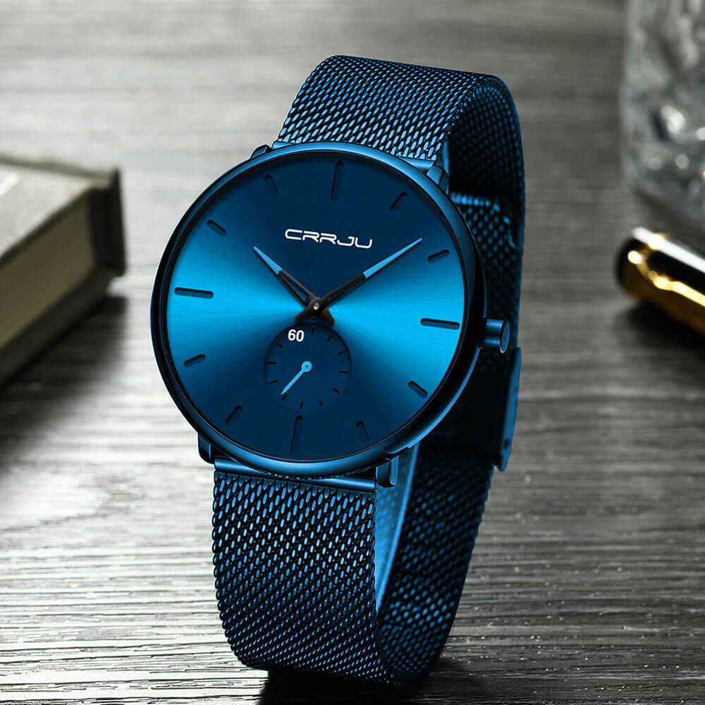 Men's Minimalist Quartz Wristwatch with Hardlex Crystal & Water Resistance for Business Casual Everyday Wear | Thomler