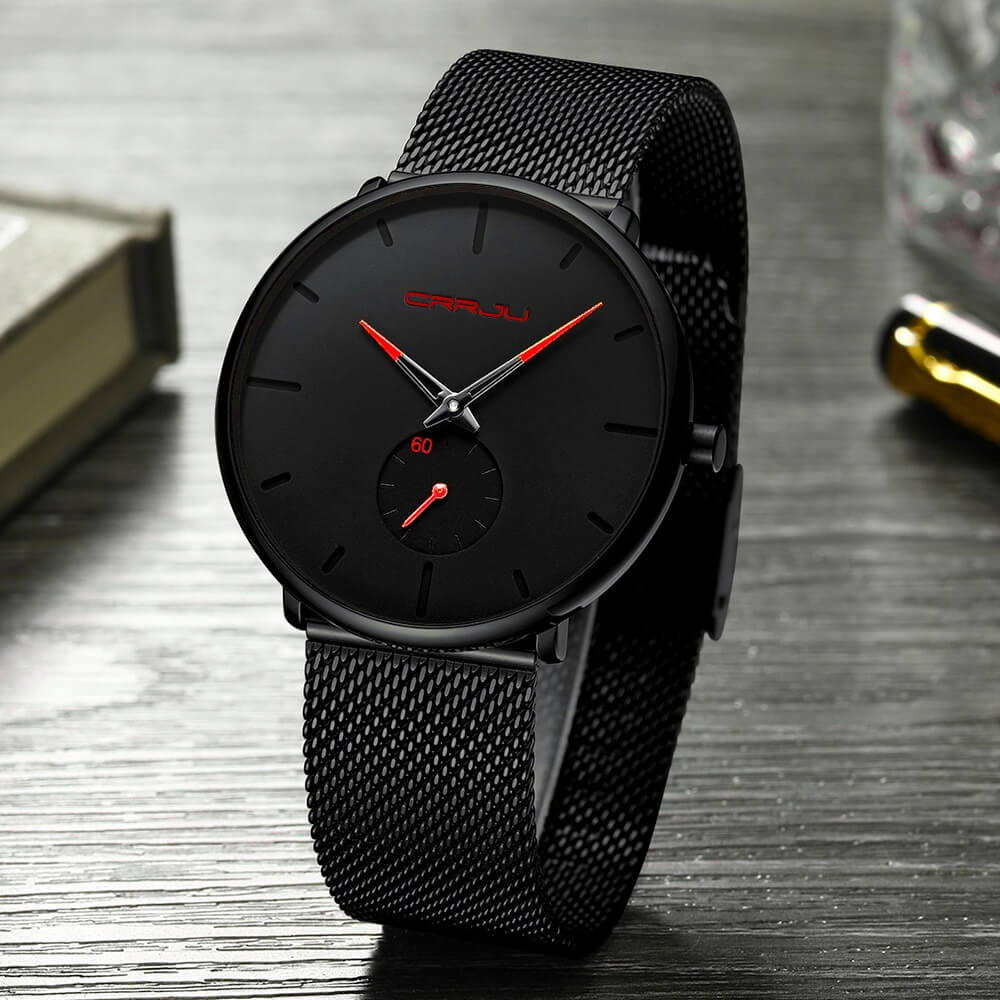 Men's Minimalist Quartz Wristwatch with Hardlex Crystal & Water Resistance for Business Casual Everyday Wear | Thomler