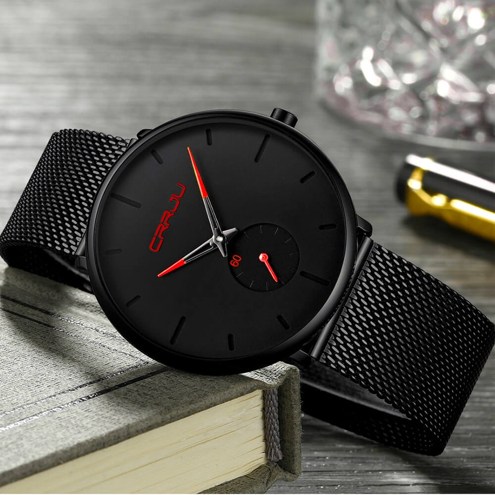 Men's Minimalist Quartz Wristwatch with Hardlex Crystal & Water Resistance for Business Casual Everyday Wear | Thomler