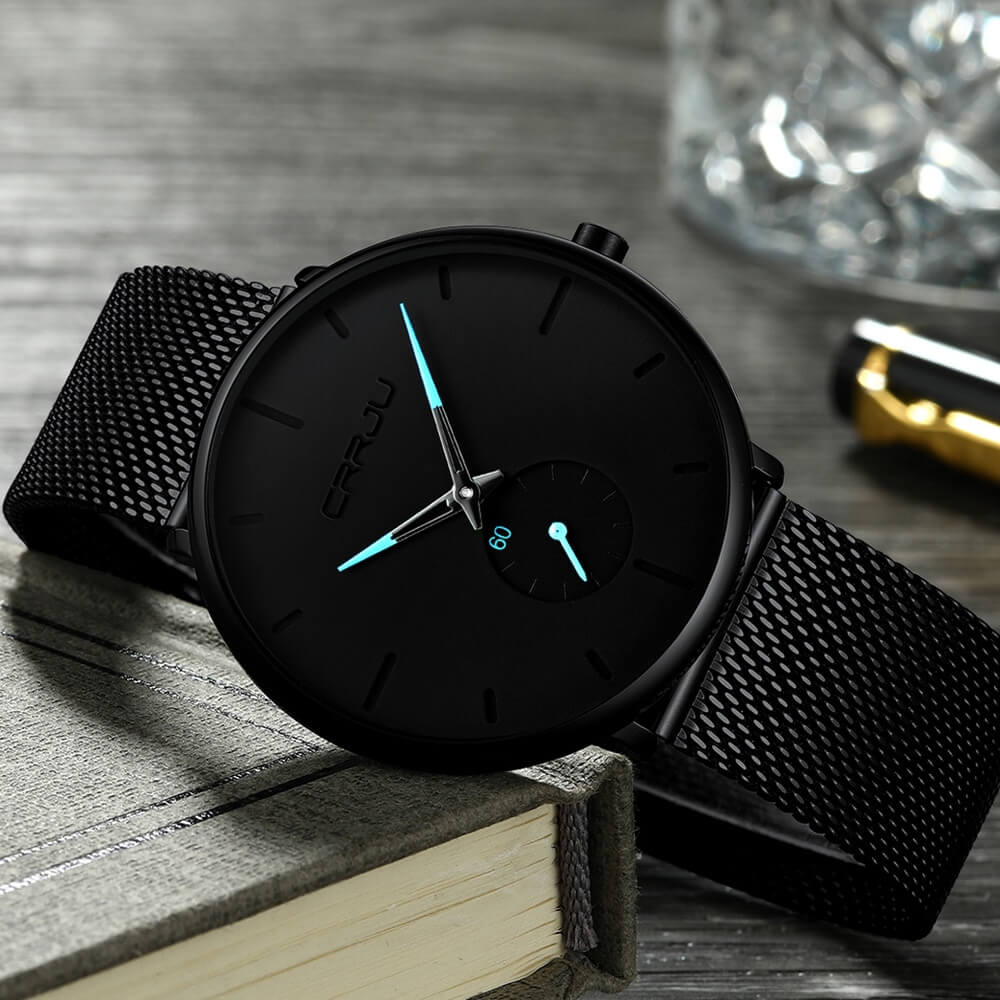 Men's Minimalist Quartz Wristwatch with Hardlex Crystal & Water Resistance for Business Casual Everyday Wear | Thomler