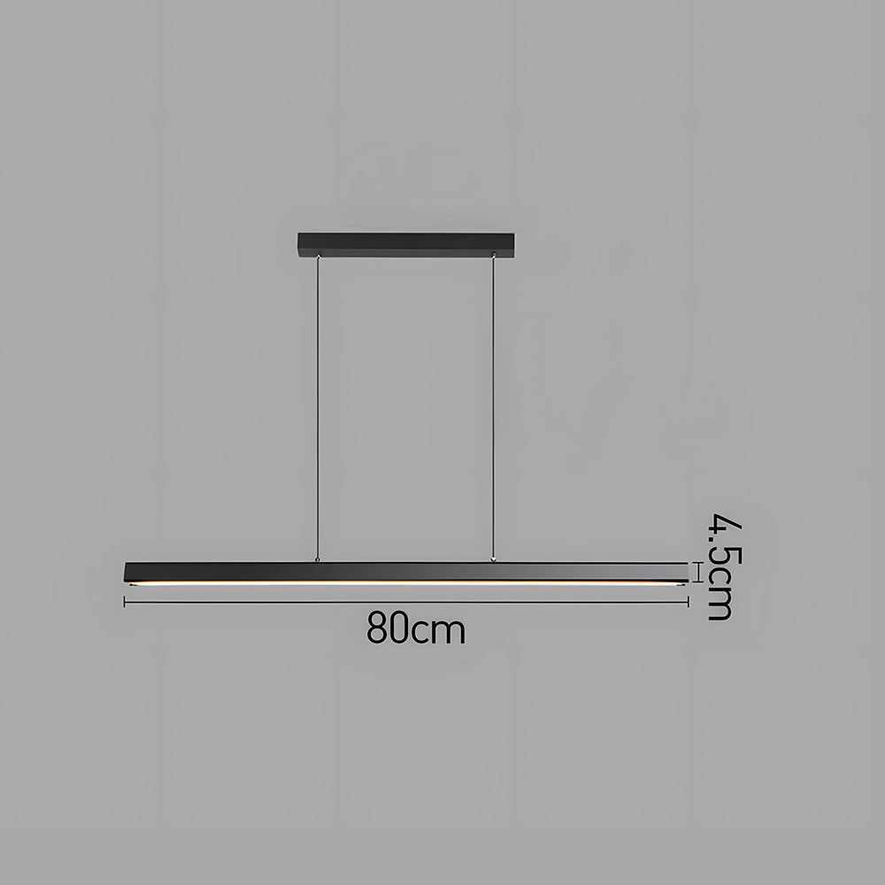 Pendant Light Metal LED 120.0 cm Black Kitchen Island Dining Table Linear Hanging Ceiling Lamp Adjustable Scandinavian Minimalist | Thomler