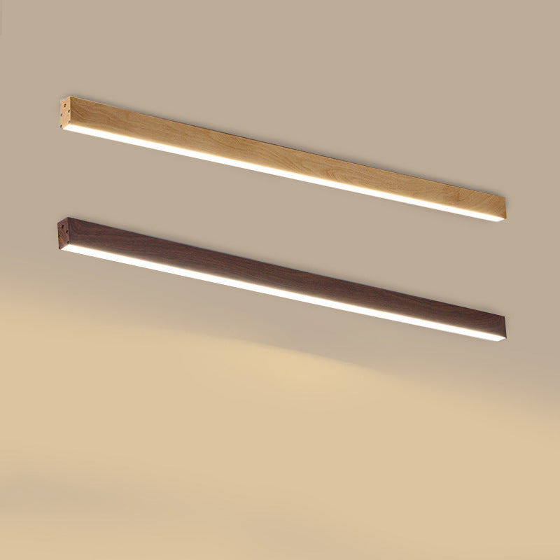 Hardwired Linear LED Ceiling Light with Natural Aluminum Frame & Acrylic Diffuser for Living Room, Bedroom & Entryway | Thomler