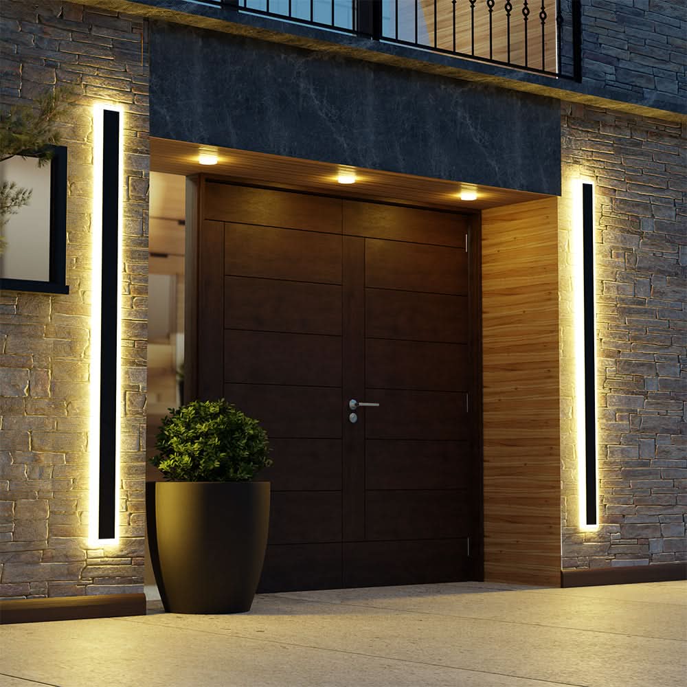 LED Outdoor Wall Light Modern Minimalist for Garden Patio Balcony Waterproof Black Metal Sconce with Motion Sensor & Dimmable | Thomler