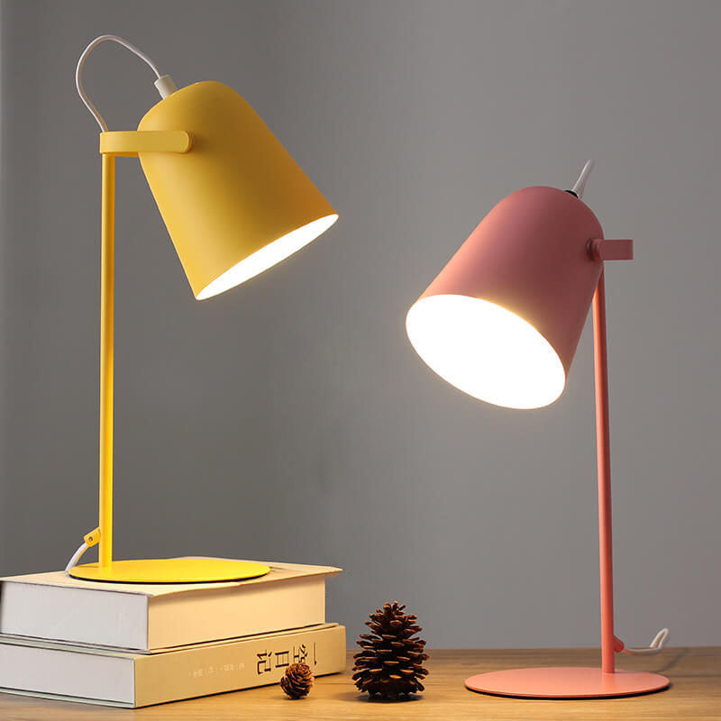 Bucket Table Lamp with E27 Socket in Pastel Scandinavian Colors for Bedroom, Living Room & Office | Thomler