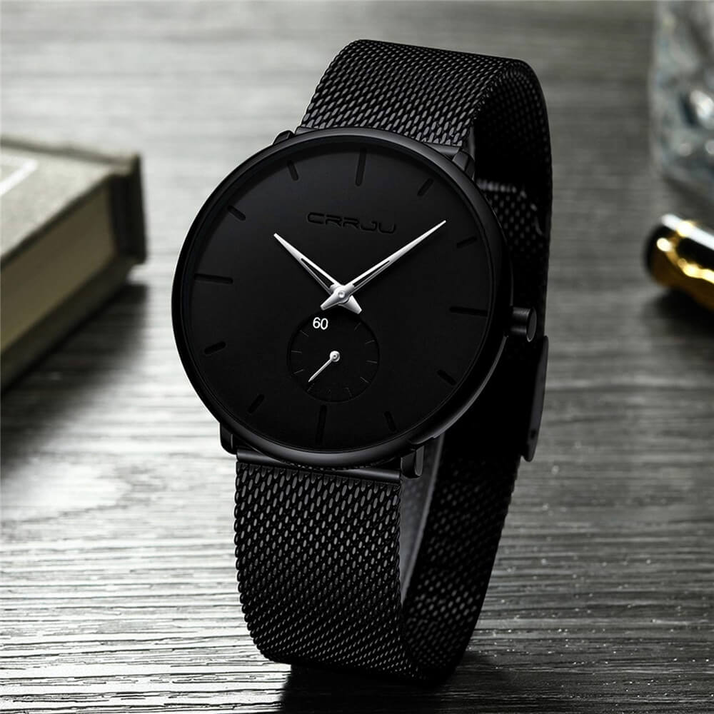 Men's Minimalist Quartz Wristwatch with Hardlex Crystal & Water Resistance for Business Casual Everyday Wear | Thomler