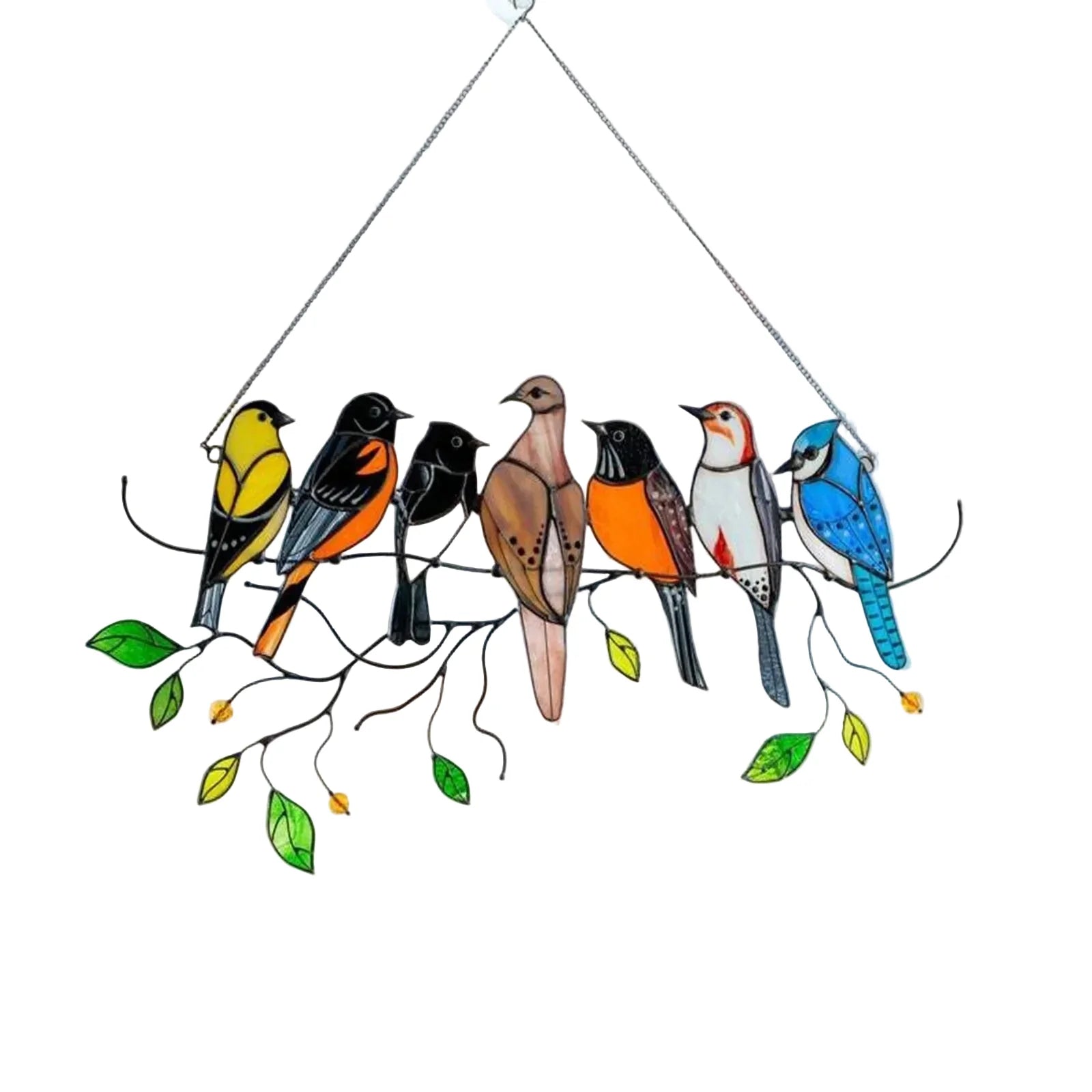 Metal Bird Window Catcher with Rainbow Glass Accents – Hanging Art Décor for Windows, Walls & Shelves | Thomler