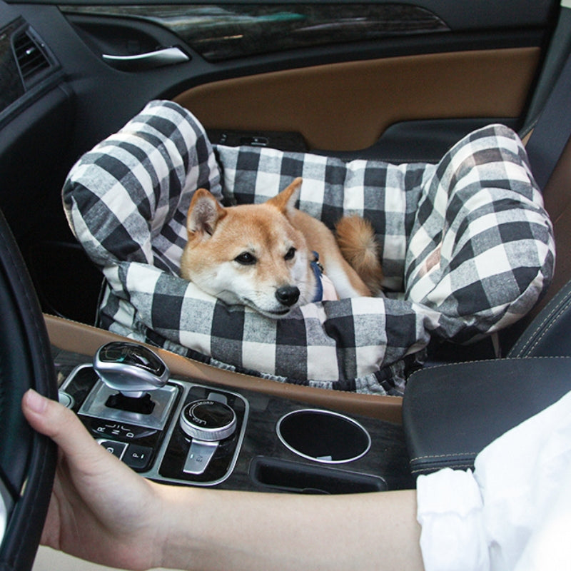 Dog Car Seat Booster Bed for Large Pets – Portable Travel Carrier with Shoulder Strap, Washable Cotton Cushion for SUV Truck Sedan – Safe | Thomler