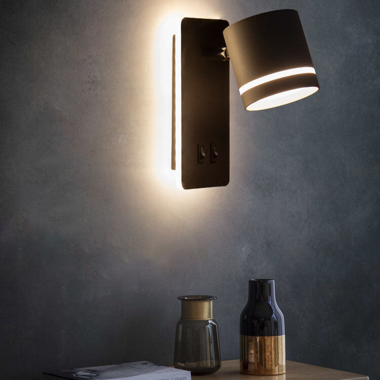 Adjustable LED Wall Sconce with Backlight – Rotatable Reading Light for Bedroom & Hallway – Modern Spotlight for Bedside & Living Room | Thomler