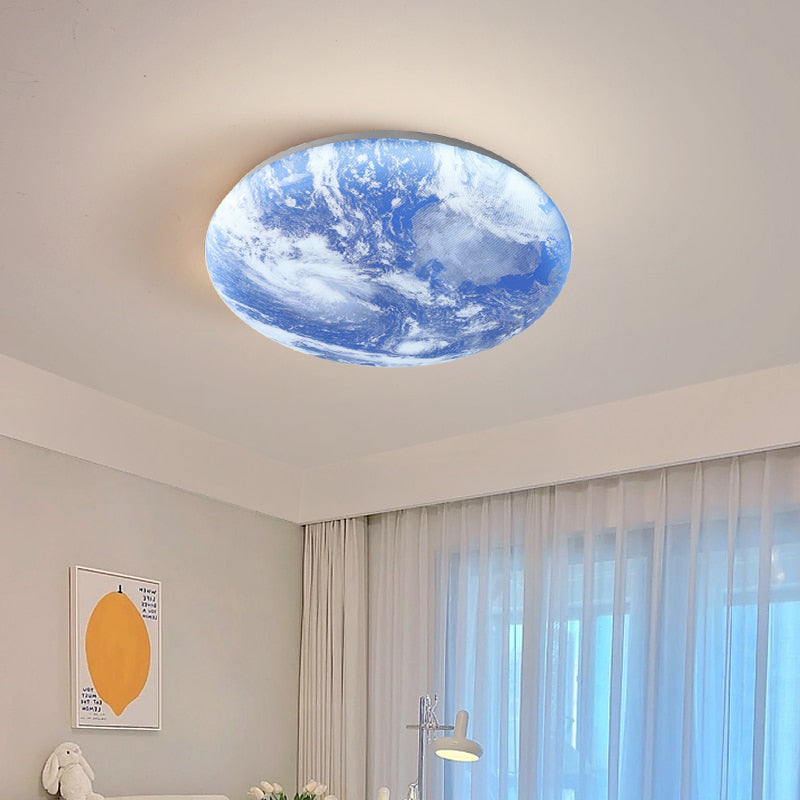 Ceiling Light Wood Acrylic 48.0 cm Moon Design Bedroom Living Room Flush Mount LED Ambient Lighting | Thomler