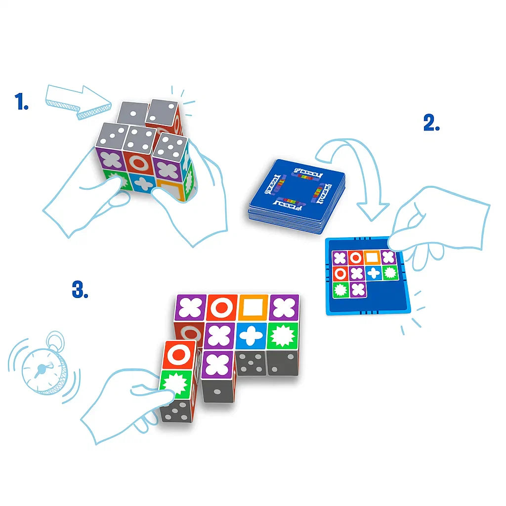 Logic Board Game 20.0 cm Pattern Matching Family Fun Educational Brain Teaser Reaction Speed Puzzle For Ages 7 Plus | Thomler