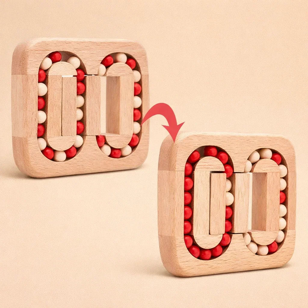 Rotating Puzzle Wooden 13.0 cm Desktop Relaxation Travel Fidget Toy Brain Teaser Stress Relief | Thomler