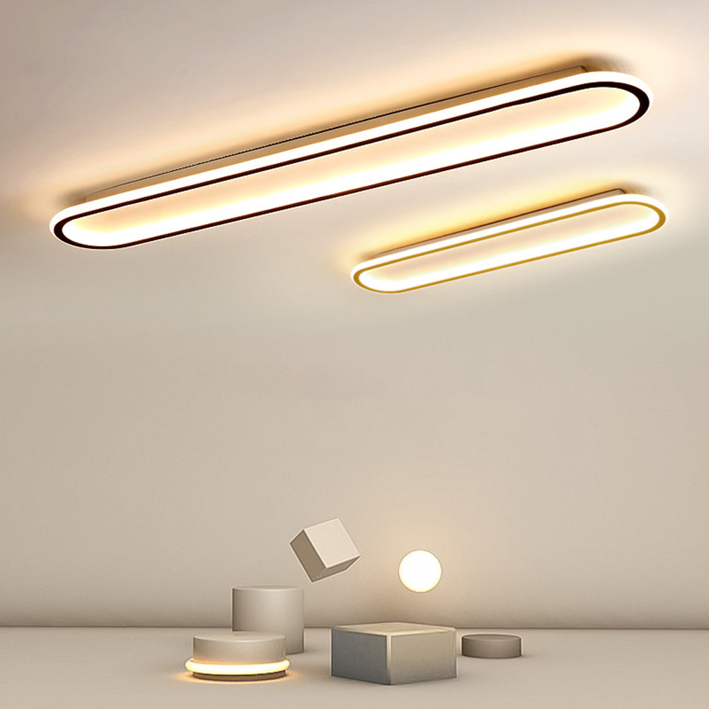 Oval Ceiling Light Fixture with Integrated LED Strip – Modern Flush Mount for Hallway, Bedroom & Living Room | Thomler