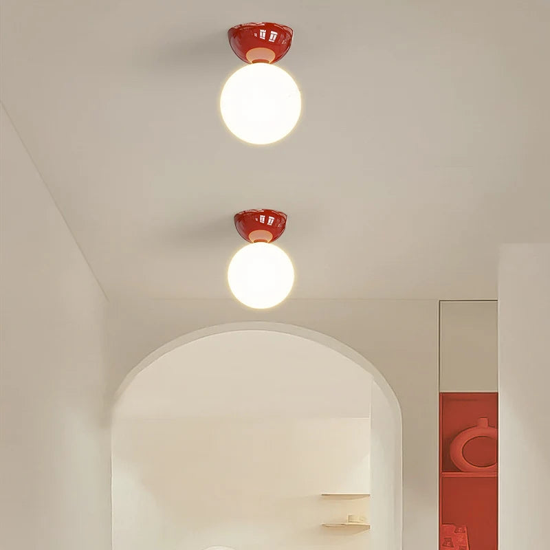 Metal & Glass Flush-Mount Ceiling Light for Kitchen & Living Room – Single G9 Bulb | Thomler