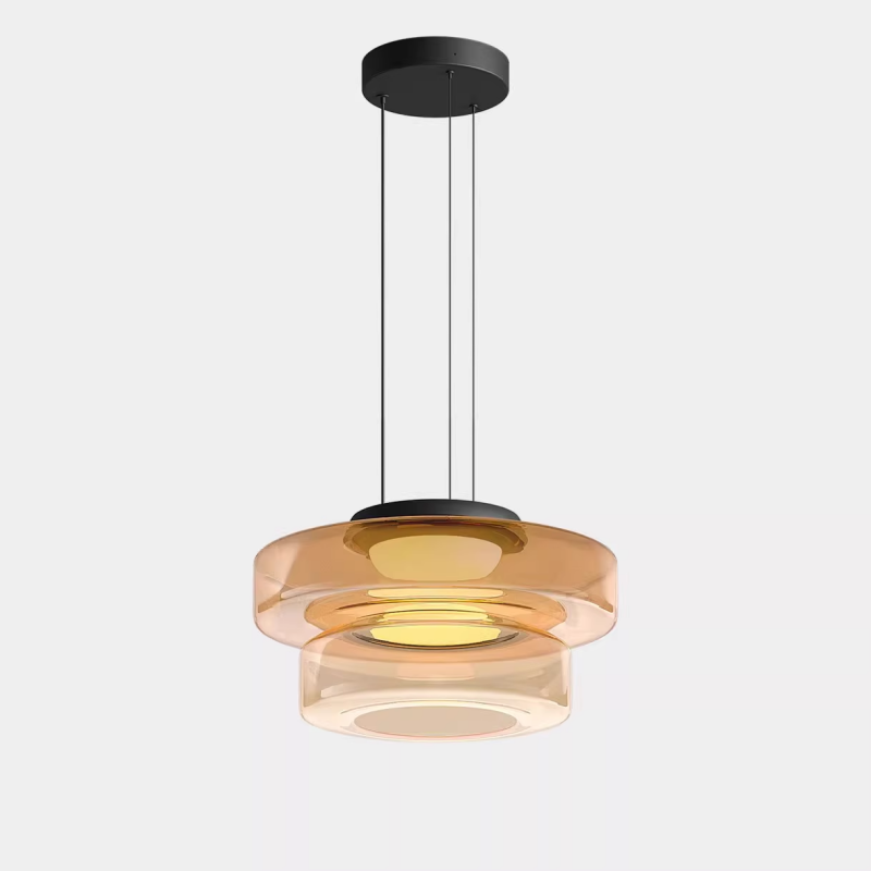 Pendant Light Layered Glass 30.0 cm Amber Dining Room Living Room Ceiling Lamp Modern Atmosphere Lighting | Thomler