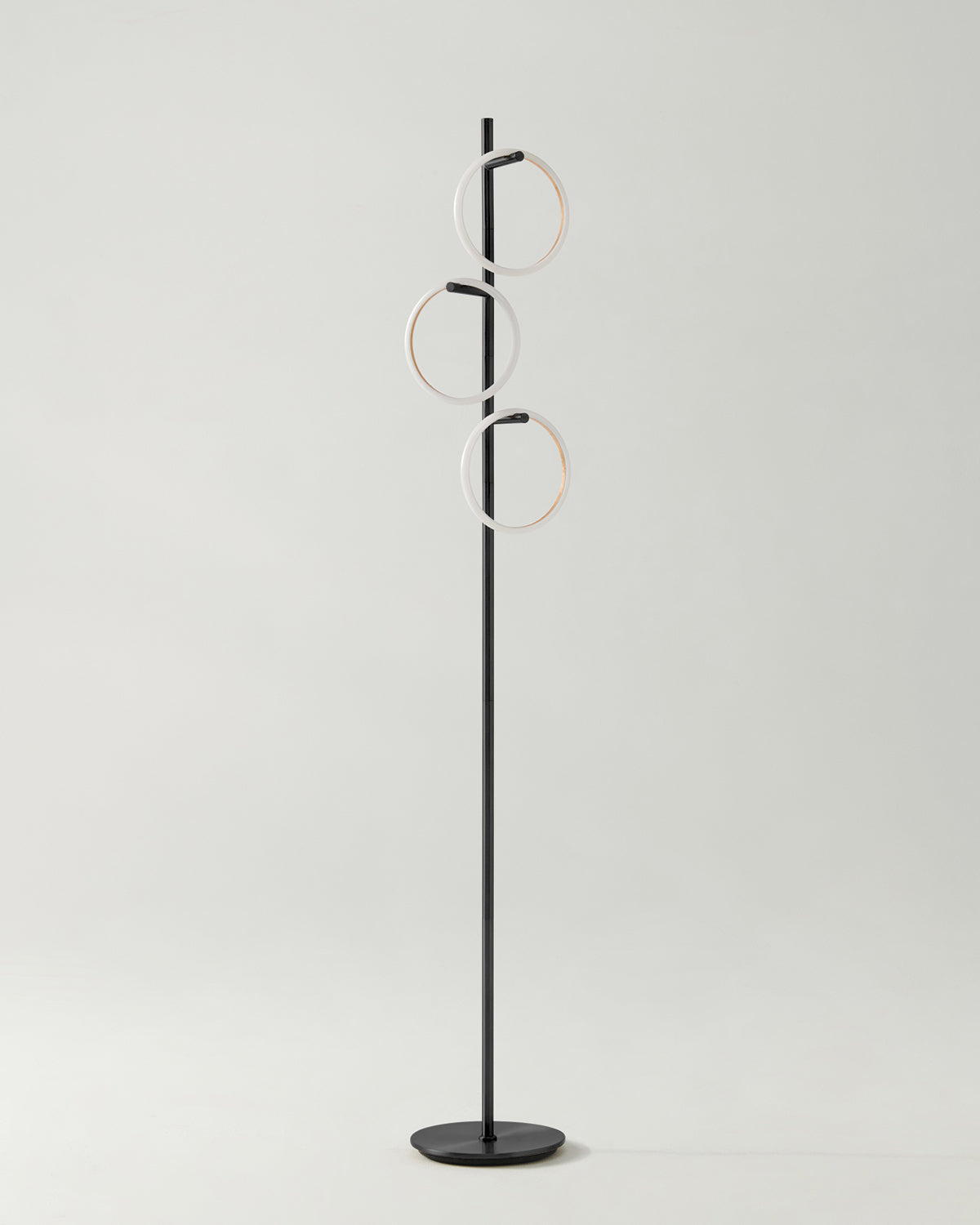 Vloerlamp Ring LED Dimbaar Goud Metaal 3 Lichtkringen Modern | Sansoti