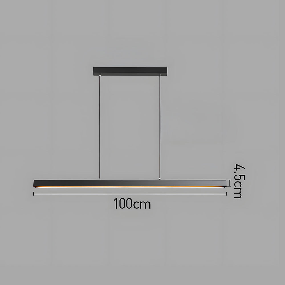 Pendant Light Metal LED 120.0 cm Black Kitchen Island Dining Table Linear Hanging Ceiling Lamp Adjustable Scandinavian Minimalist | Thomler