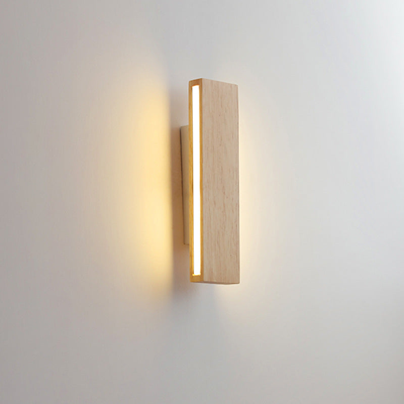 Rotating LED Wall Sconce with Wood Accent – Adjustable Minimalist Light for Bedroom & Living Room | Thomler