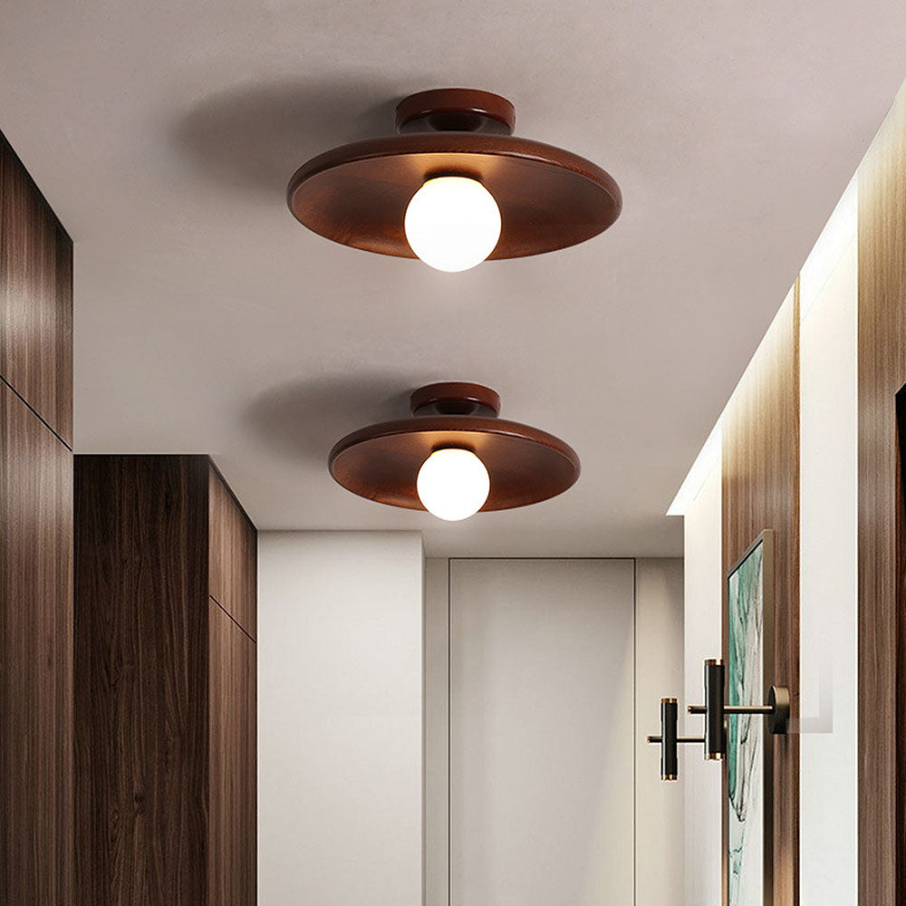 Ceiling Light Wood LED 15.0 cm Warm Light Living Room Bedroom Hallway Soft Ambient Lighting | Thomler