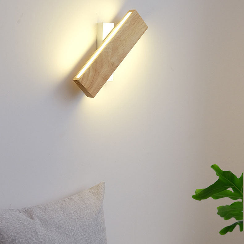 Wall Lamp Wood Acrylic 12 in Medium 12W Built-In LED Living Room Bedroom Hallway Lighting Modern Minimalist Decorative Fixture | Thomler