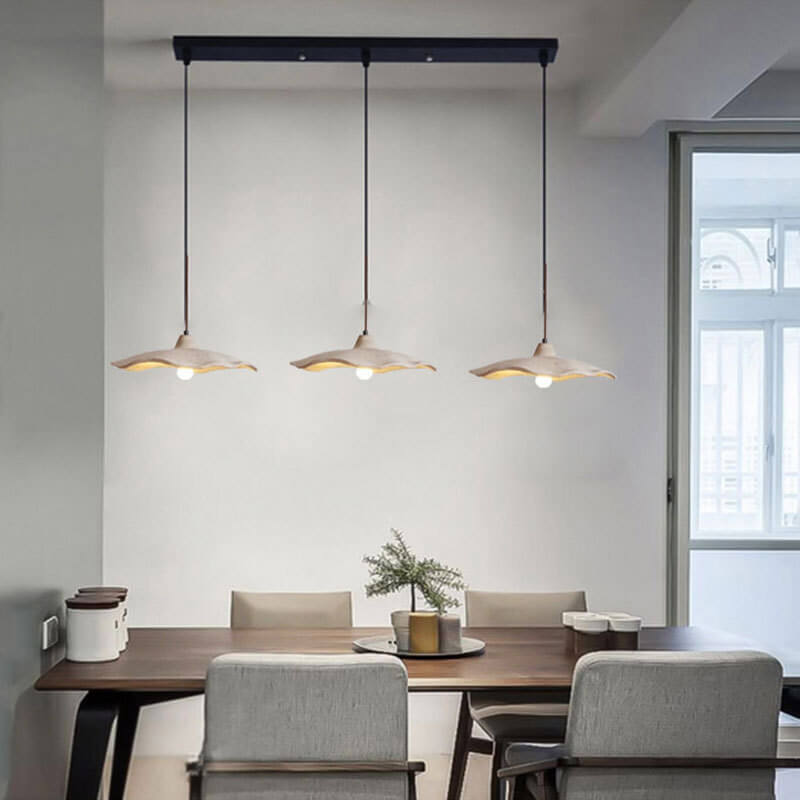 Chandelier Cement 9.8 in Pendant Industrial Lighting Pottery Yellow Living Room Bedroom Fixture | Thomler