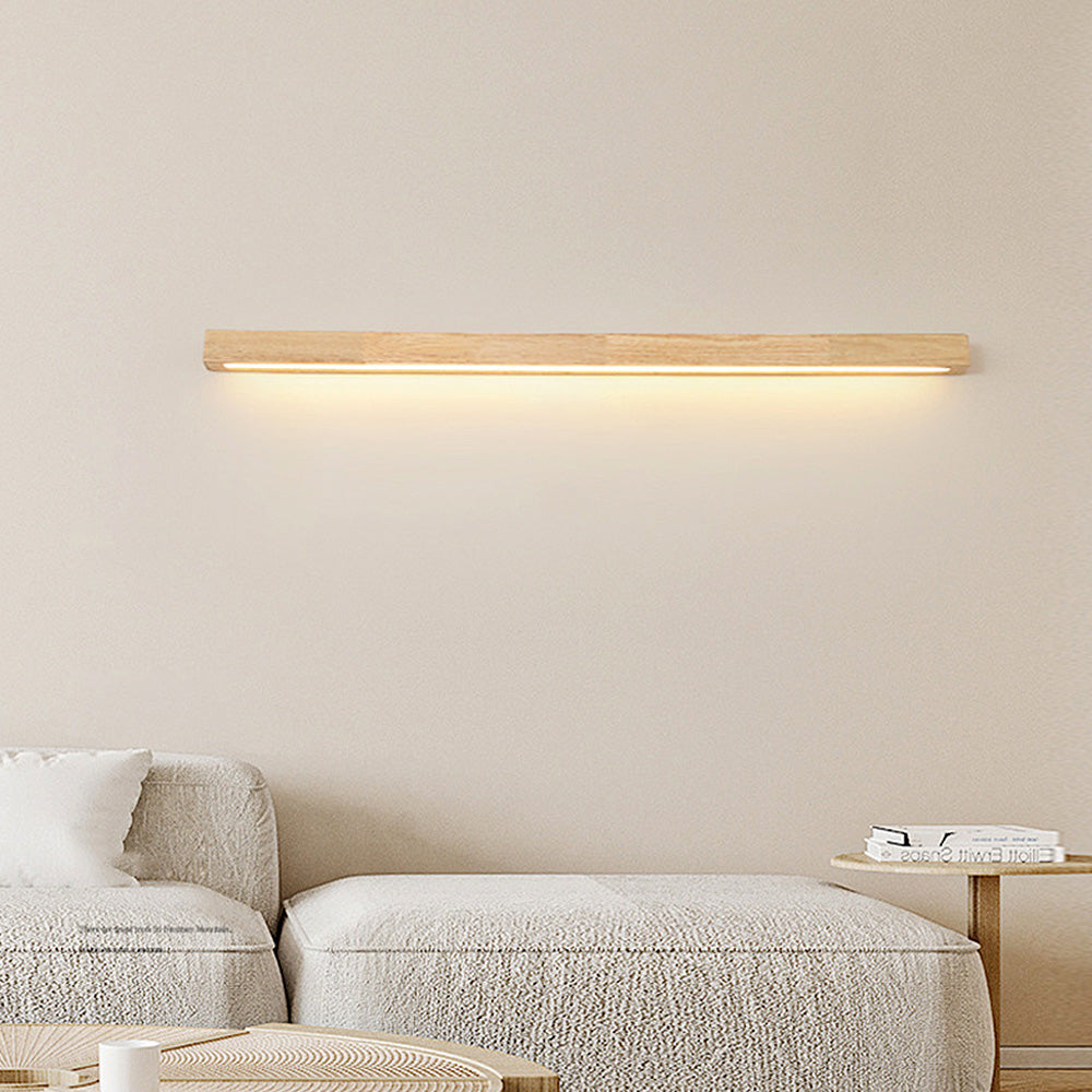 Wall Lamp Wood Linear Integrated LED Warm White Bedroom Bathroom Hallway Lighting Minimalist Scandinavian Sconce | Thomler