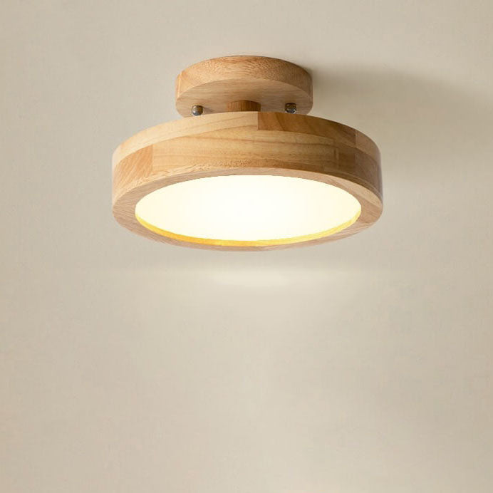 Semi-Flush LED Ceiling Light with Adjustable Color Temperature – Wood & Acrylic Design for Bedroom, Living Room & Hallway | Thomler