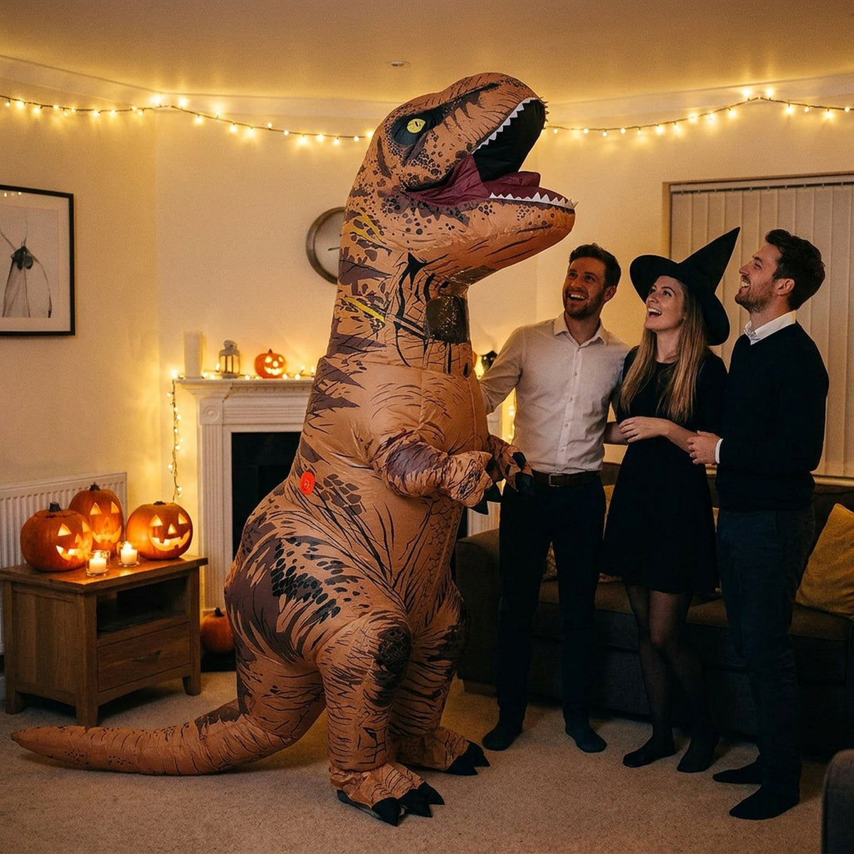 Giant Wearable Prehistoric Reptile Suit – Battery-Powered Fan-Inflated Halloween Getup for Grownups | Thomler