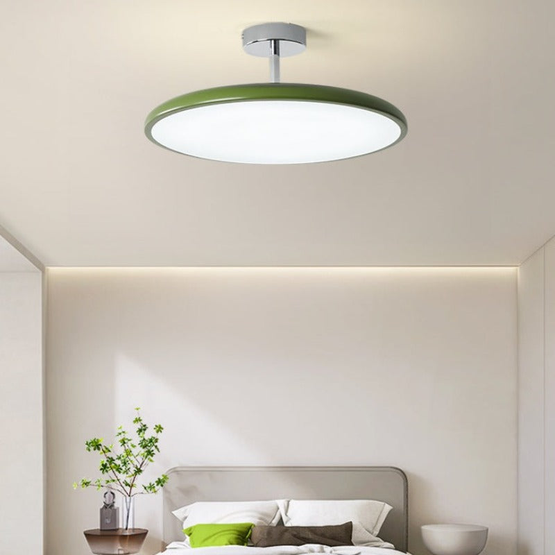 Metal & Acrylic Flush Mount Ceiling Light – Tri-Temp LED w/ Remote – Vintage Round Shade for Bedroom, Living Room | Thomler