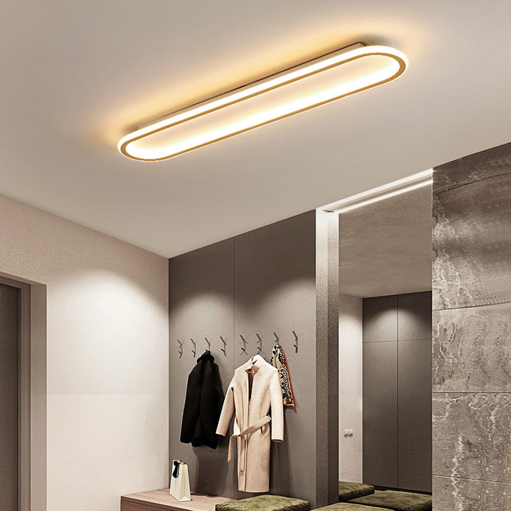Oval Ceiling Light Fixture with Integrated LED Strip – Modern Flush Mount for Hallway, Bedroom & Living Room | Thomler