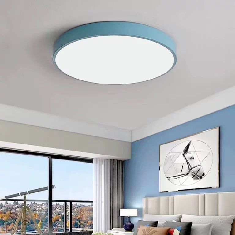 Modern Round LED Flush Mount Ceiling Light for Bedroom & Living Room – Vibrant Colors | Thomler