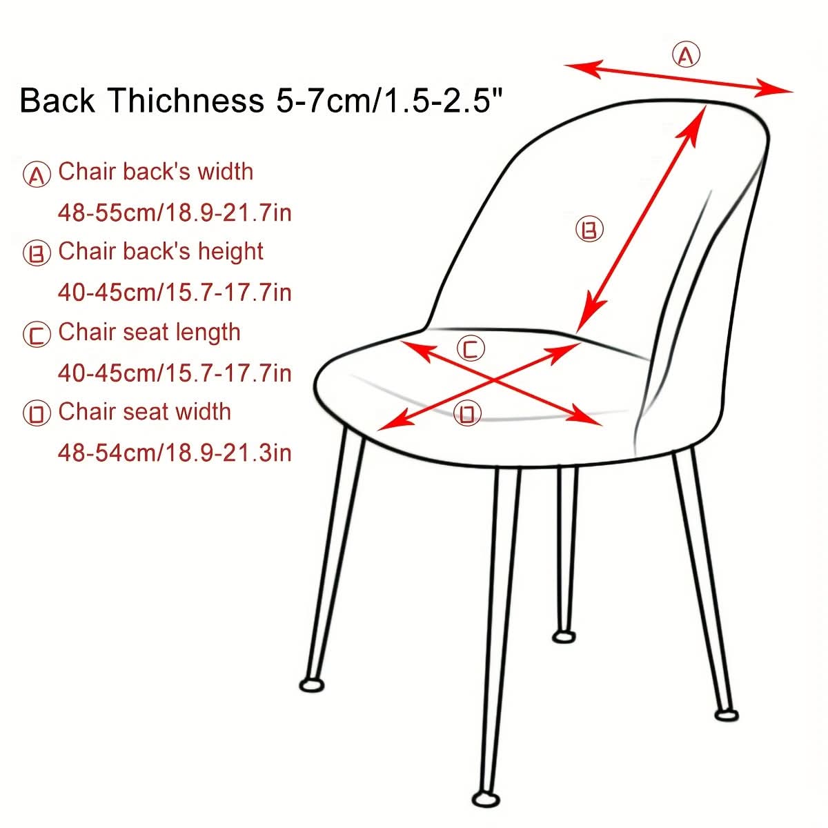 Stretch Dining Chair Slipcovers - Removable Washable Seat Protectors for Kitchen & Dining Room Furniture, Fitted Elastic Chair Covers for | Thomler