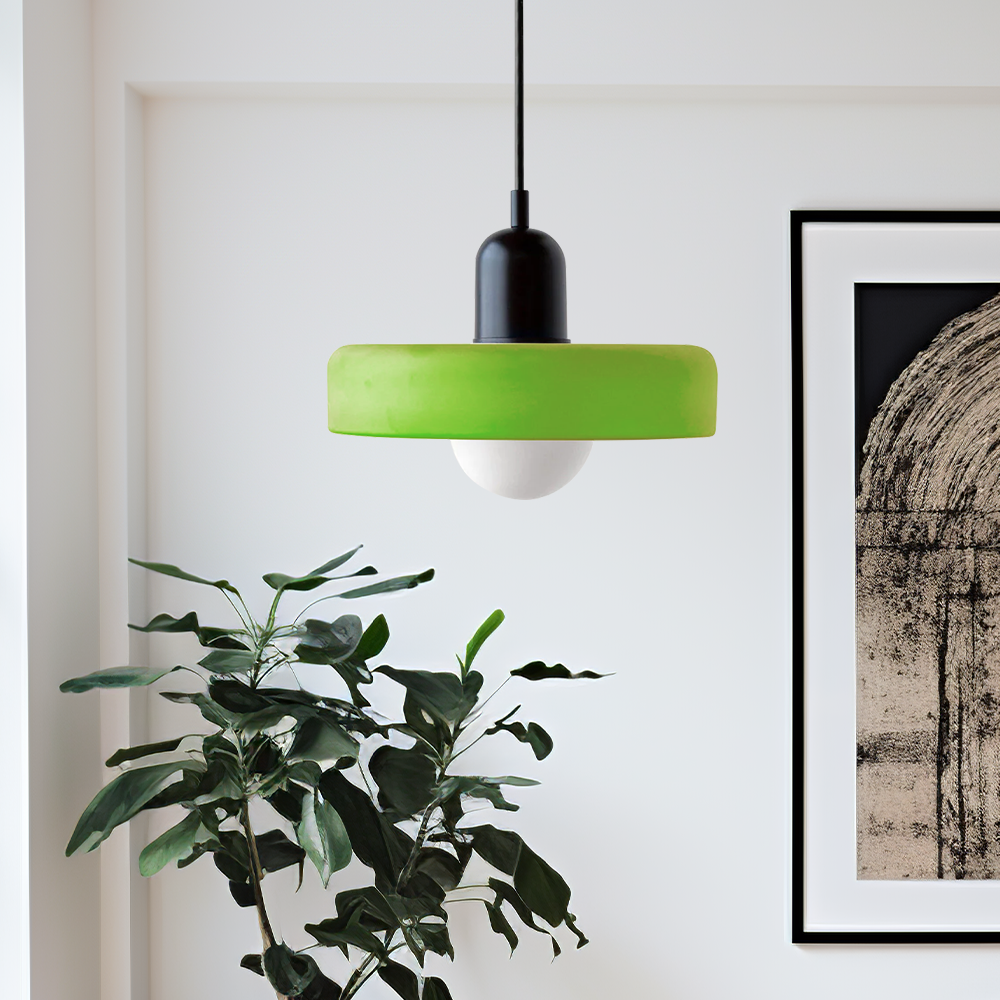 Glass Disc Pendant Light with Adjustable Cord – Modern Ceiling Fixture for Dining Room, Kitchen Island & Living Room | Thomler