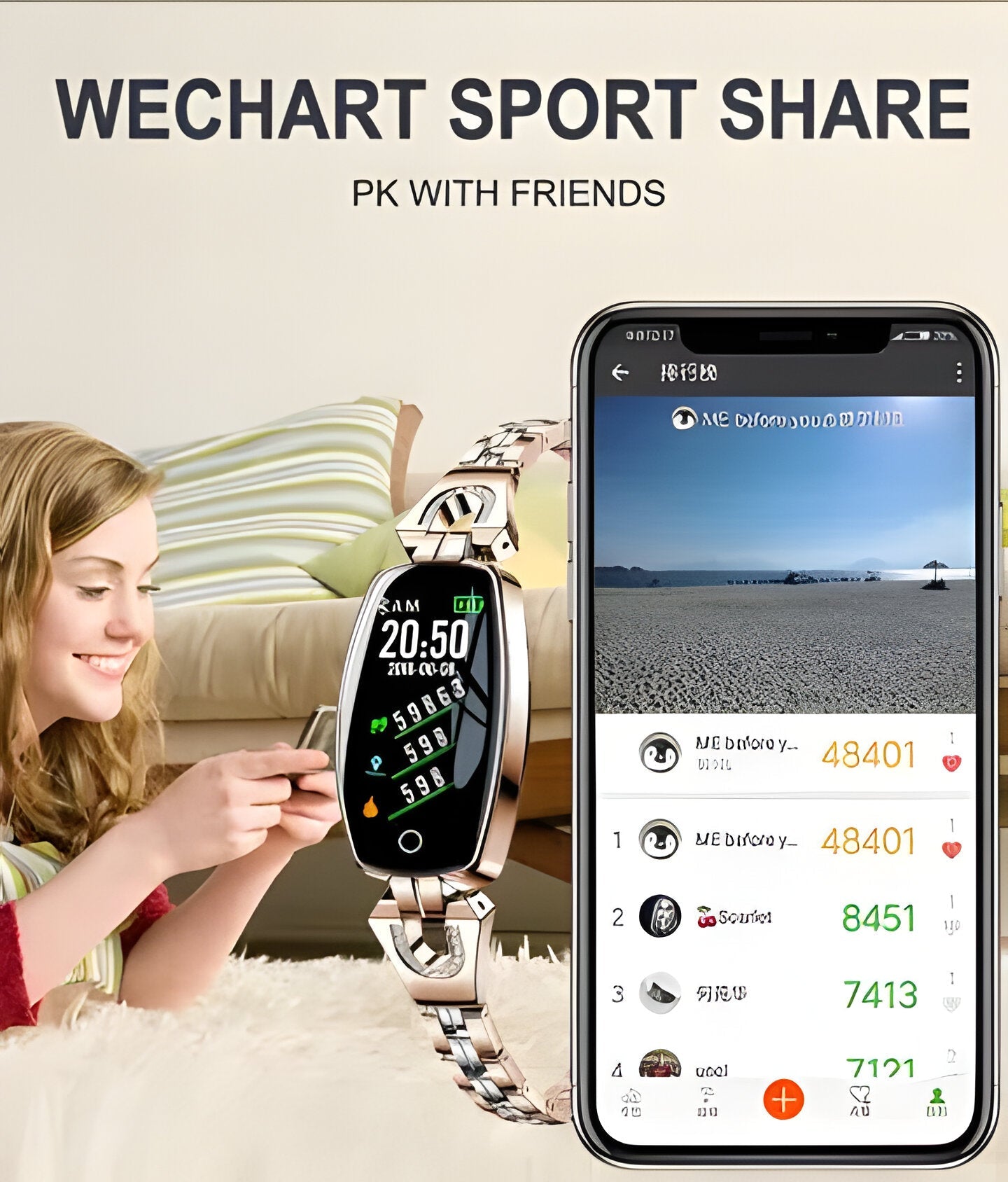 Women's Activity Tracker Bracelet with Heart Rate & Sleep Monitor, Waterproof Wearable Wellness Band with Jewelry Chain Design for iPhone & | Thomler
