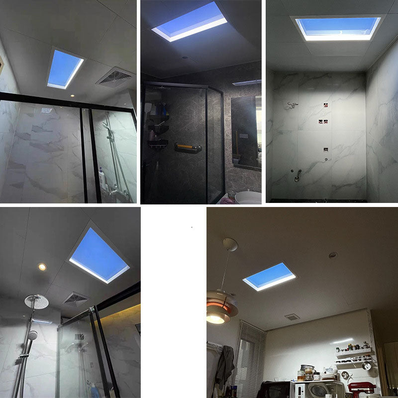 Ceiling Lamp Metal LED 60.0 cm x 30.0 cm Daylight Simulation Living Room Bedroom Recessed Smart Skylight Light | Thomler