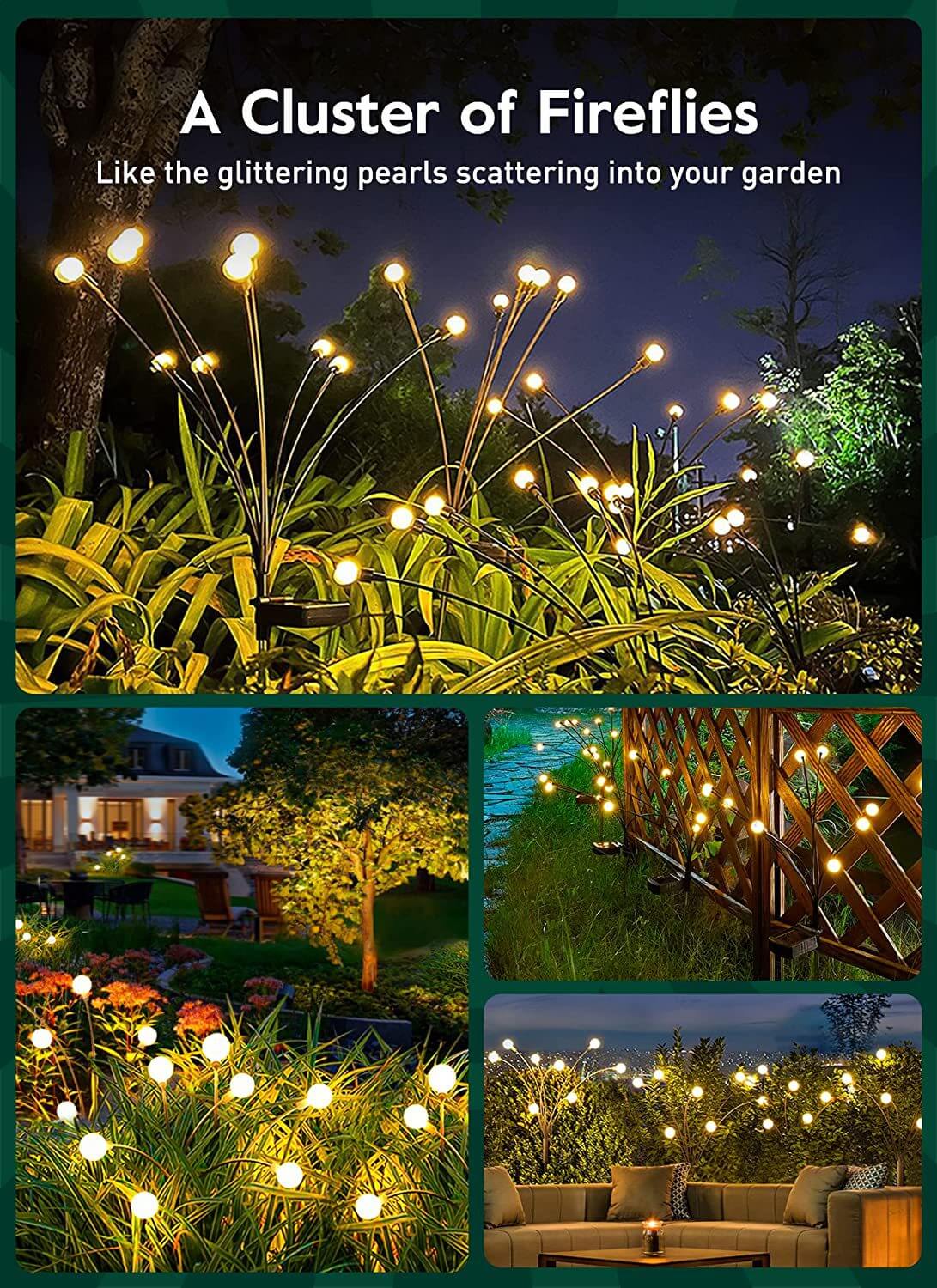 Solar Outdoor Pathway Stake Light White Modern LED Garden Lamp Auto On/Off 6 8 10 LEDs Wireless Walkway Patio Yard Deck Lighting | Thomler