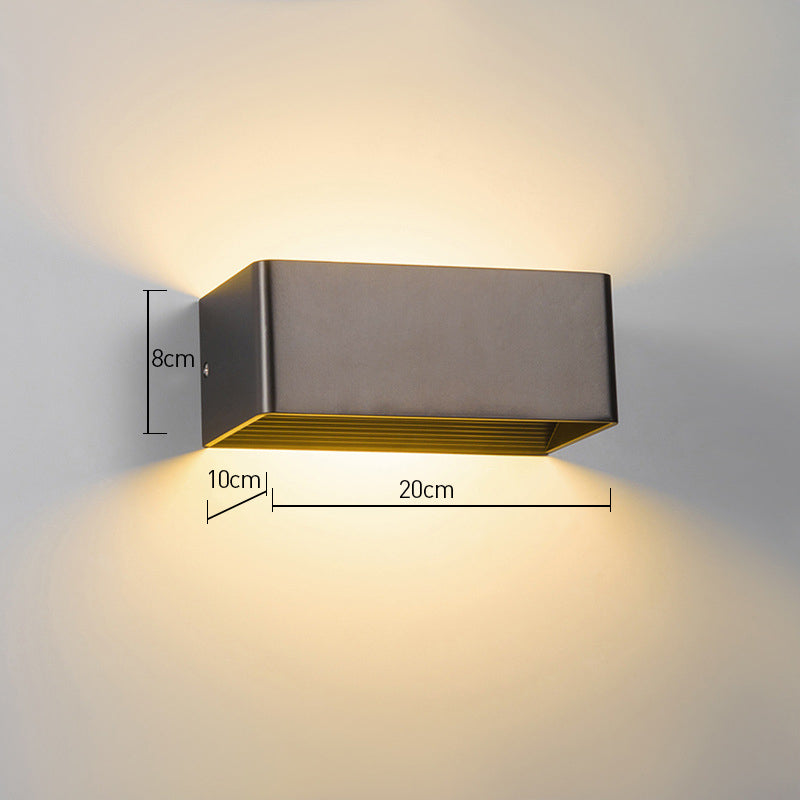 Wall Lamp Aluminium LED Up Down Indoor Hallway Bedroom Accent Lighting Modern Minimalist Sconce Black White | Thomler