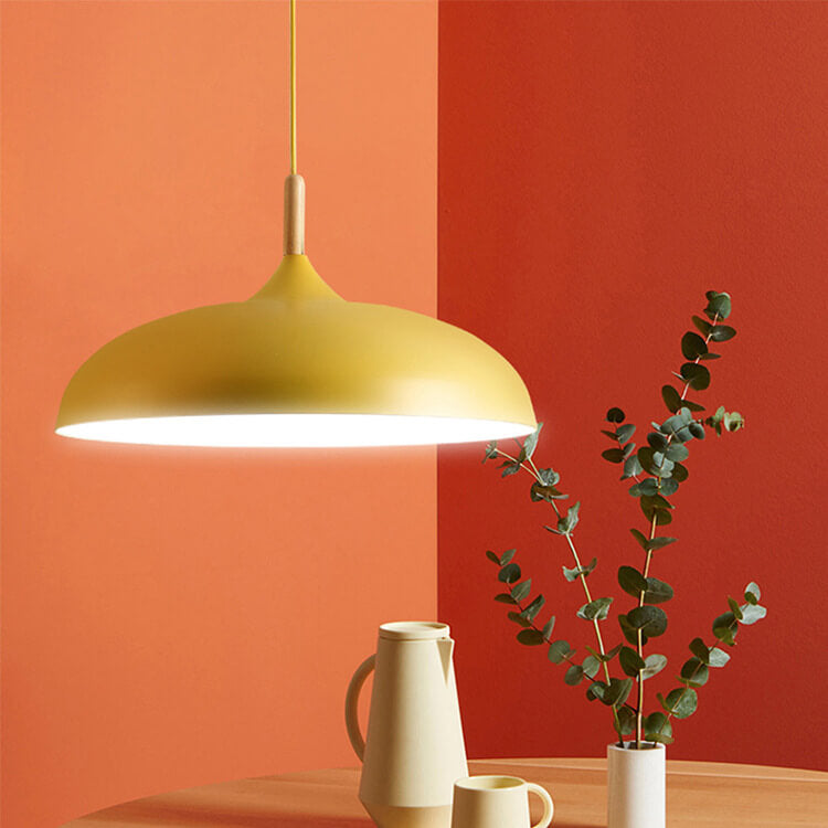Modern Metal Pendant Light with Wood Detail – Adjustable Drop Ceiling Fixture for Dining, Kitchen & Living Room | Thomler