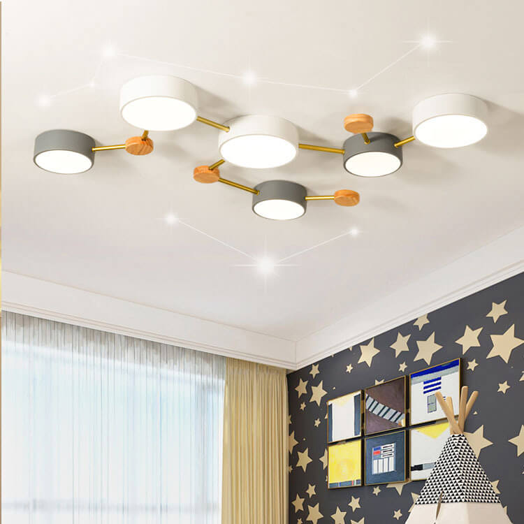 Flush Mount Ceiling Light Iron Solid Wood Acrylic 36W 23.6 in Gray Modern Hallway Living Room Bedroom Lighting | Thomler