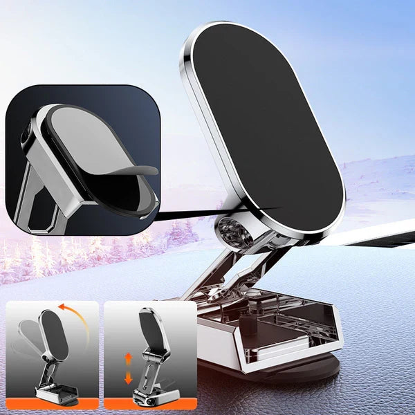 Dashboard Cell Phone Mount with Strong Magnet for Hands-Free Navigation in Any Vehicle Silver Black 360° Rotation Grip | Thomler