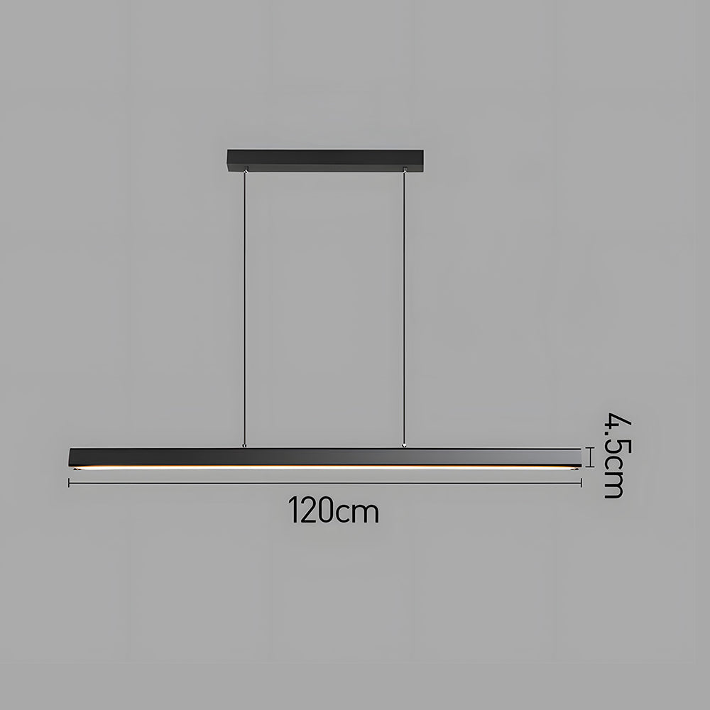 Pendant Light Metal LED 120.0 cm Black Kitchen Island Dining Table Linear Hanging Ceiling Lamp Adjustable Scandinavian Minimalist | Thomler